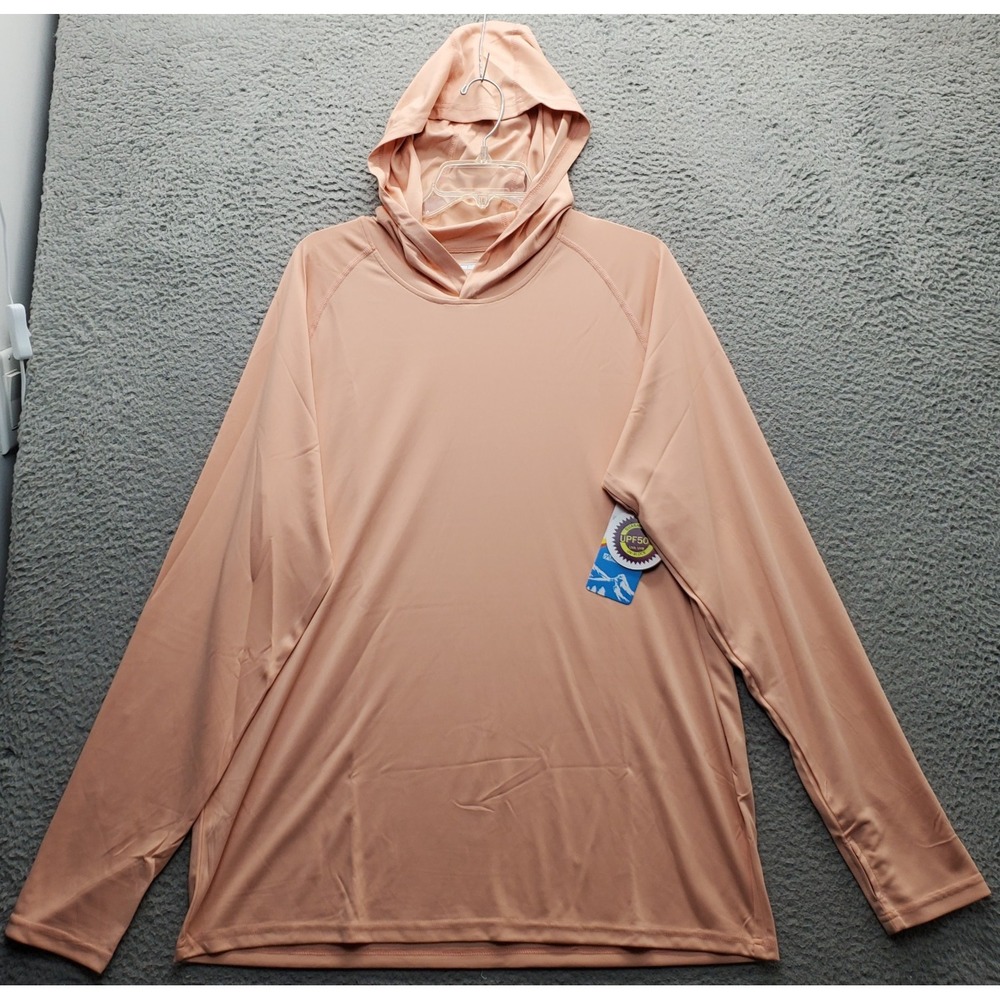 Magcomsen Golf Hoodie Mens XL Salmon Thumb Hole Sleeve Stretch Pullover UPF 50+